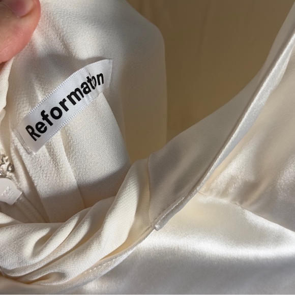 Reformation Geranium Silk Dress in Ivory Size 2